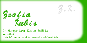 zsofia kubis business card